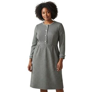 Vintage 1960s Kimberly Metallic Knit Dress Women’s Sz 10 Silver Midi ILGWU